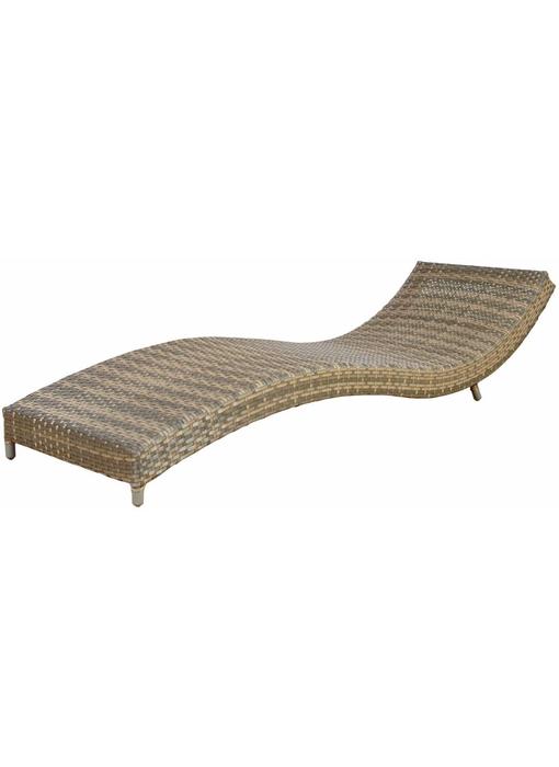 Ligbed Roma - Cappuccino - Plat vlechtwerk