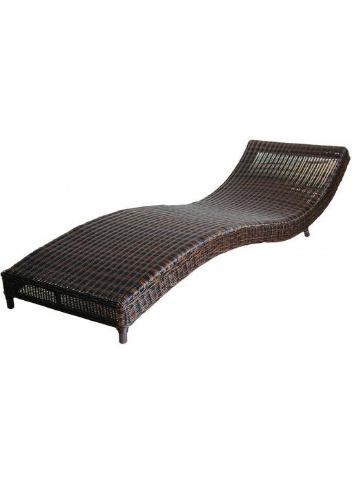 Ligbed Roma - Bruin - Rond vlechtwerk