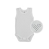 Träger Baby-Body weiss mit kleinen Herzchen in Jacquard dessin