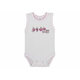  Träger Baby-body weiss/rosa I love fruits