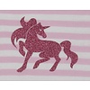 Einteiler langarm rosa weiss gestreift mit Glitzer Einhorn