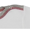 Baby-Body langarm weiss mit lustigem Eulen Motiv und mit grau rotem Saum