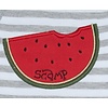 Strampler gestreift weiss/grau mit Wassermelone, Füsschen geschlossen