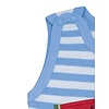 Strampler gestreift weiss/hellblau mit Wassermelone, Füsschen geschlossen