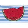 Strampler gestreift weiss/hellblau mit Wassermelone, Füsschen geschlossen