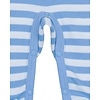 Strampler gestreift weiss/hellblau mit Wassermelone, Füsschen geschlossen