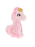Roze Zeepaard met tutu en kroon - 25 cm