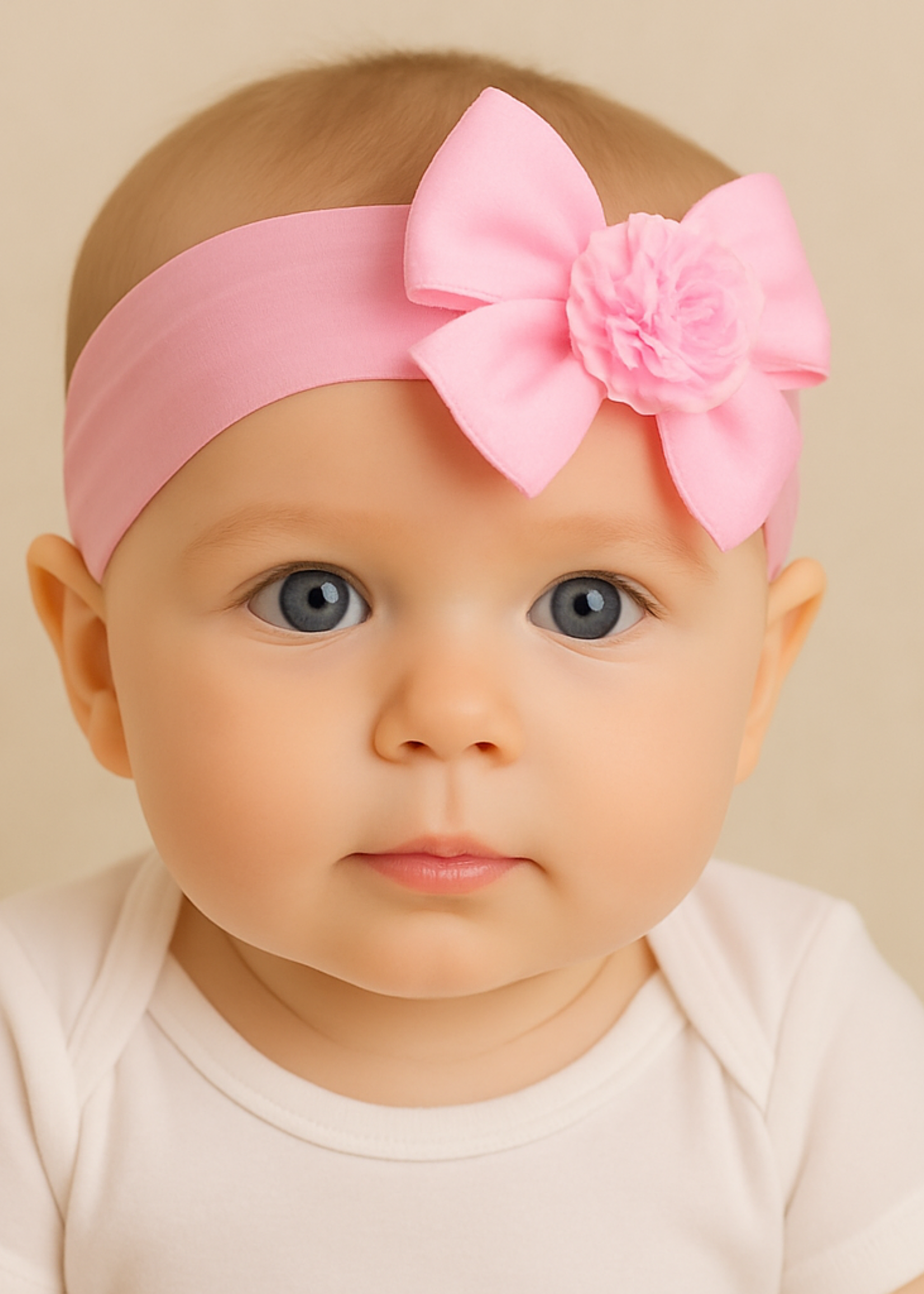 Satijnen Haarband met strik en bloem