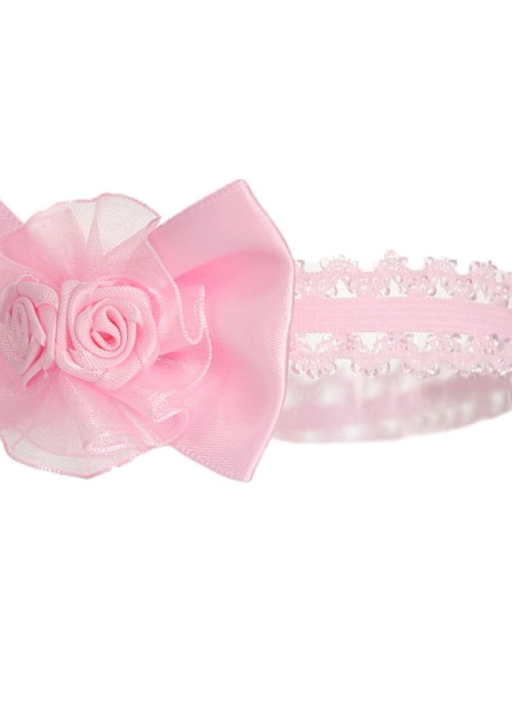 Soft Touch Baby Haarband met Strik en Roosjes