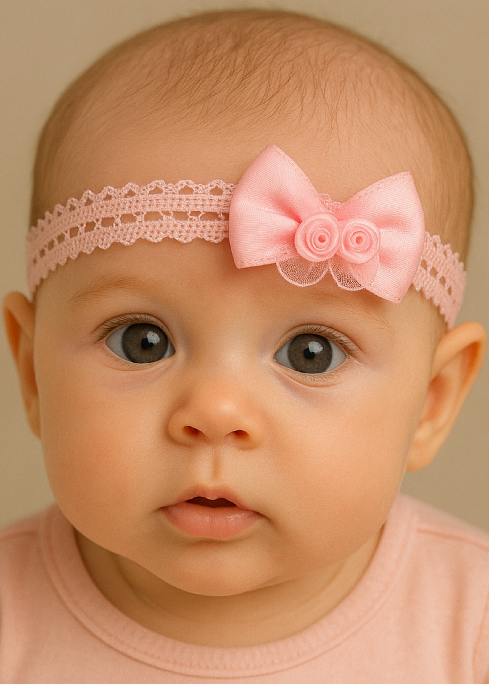 Baby Haarband met Strik en Roosjes