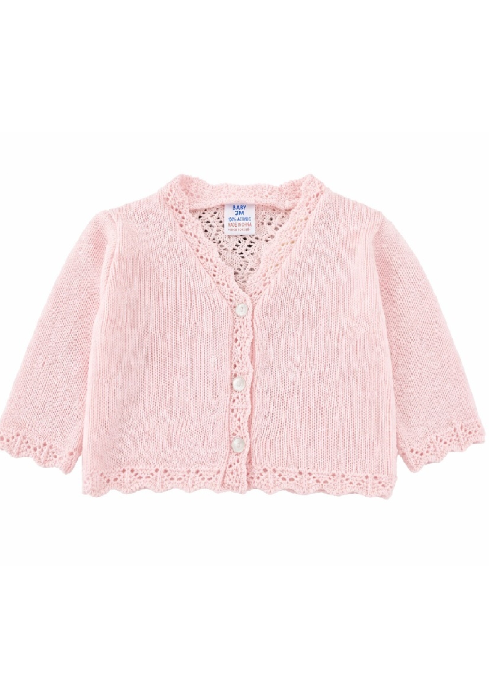 bee bo Roze Baby Vestje met Ajour