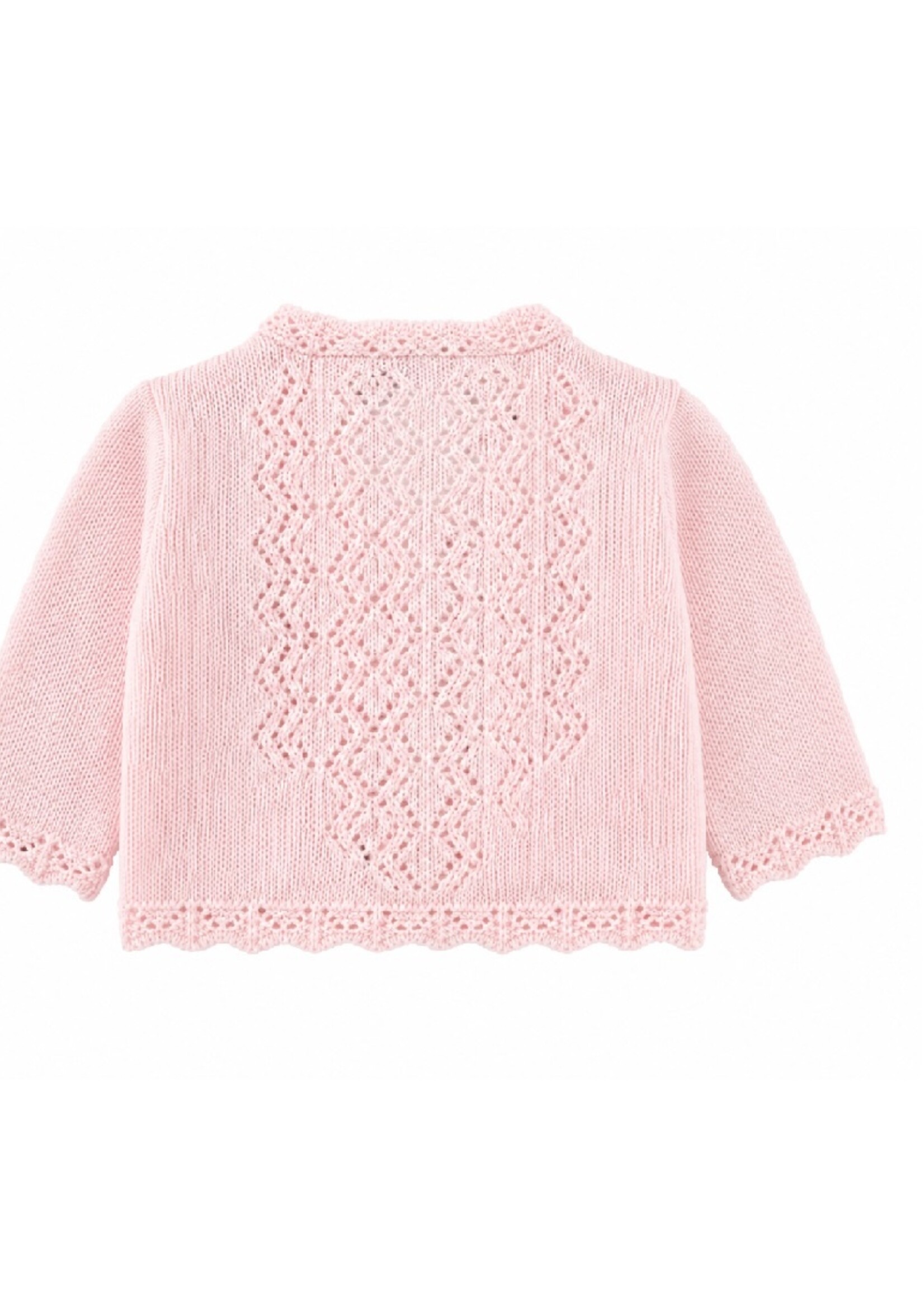 bee bo Roze Baby Vestje met Ajour