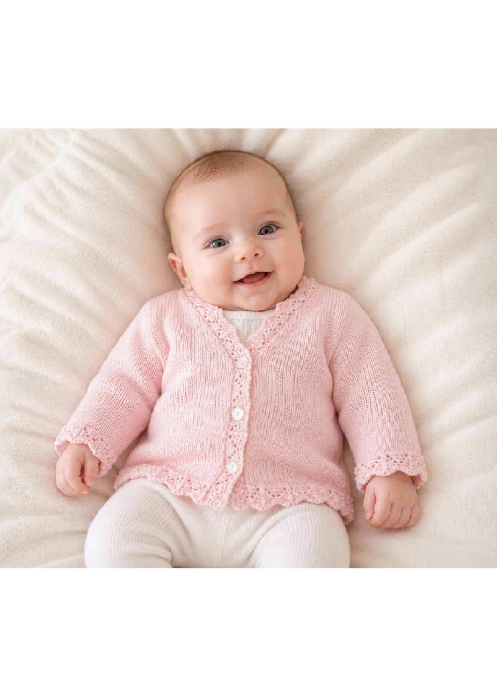 bee bo Roze Baby Vestje met Ajour