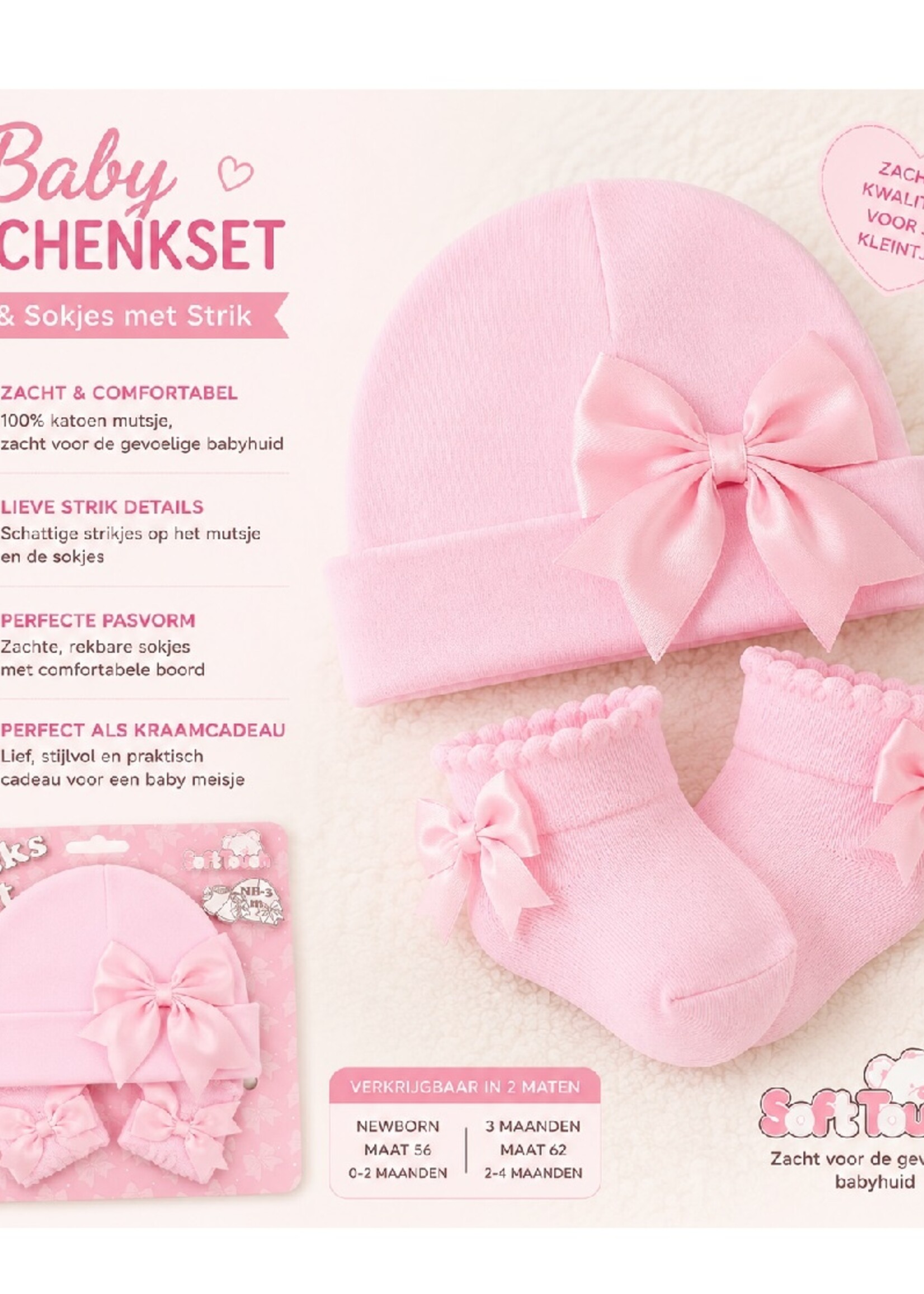 Soft Touch Muts & Sokjes met Strik