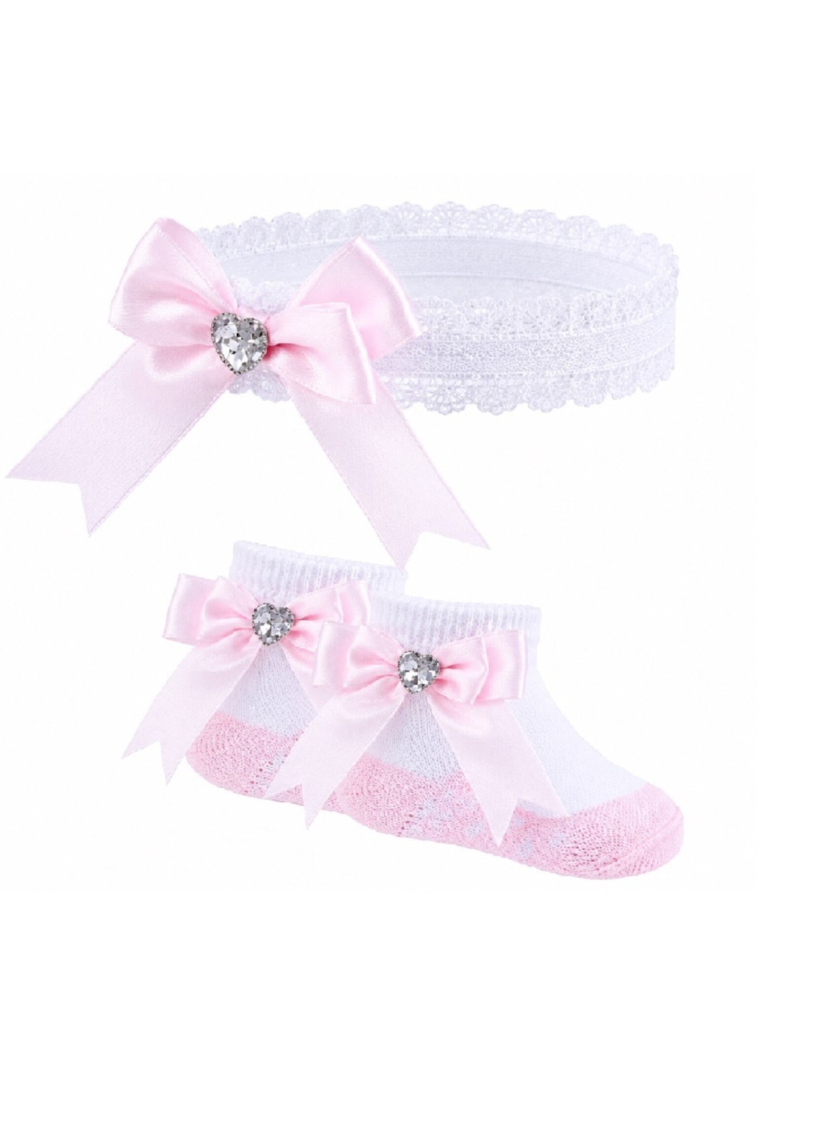 Soft Touch Babysetje - Haarband en sokjes