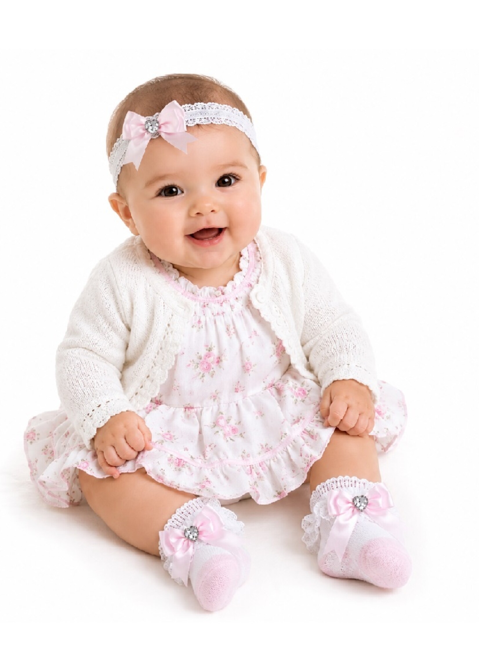 Soft Touch Babysetje - Haarband en sokjes