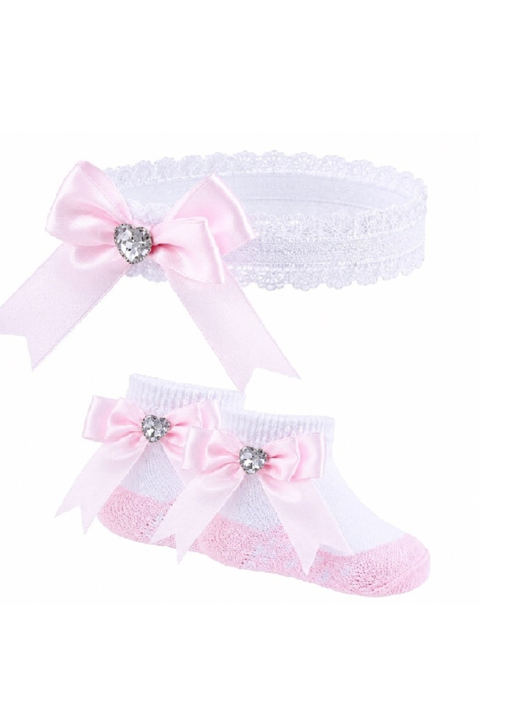 Soft Touch Babysetje - Haarband en sokjes