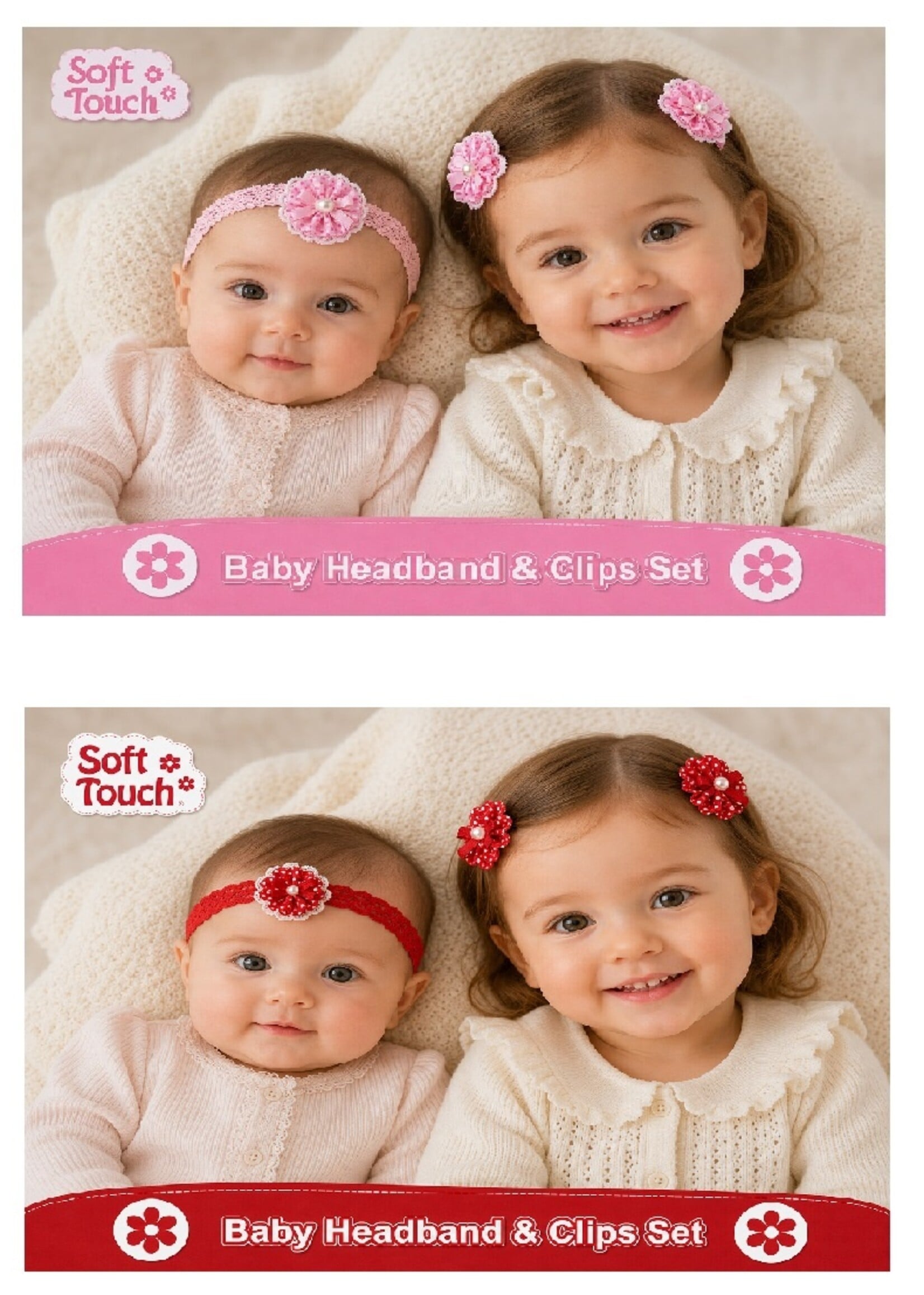 Soft Touch Baby Haarband & Clips