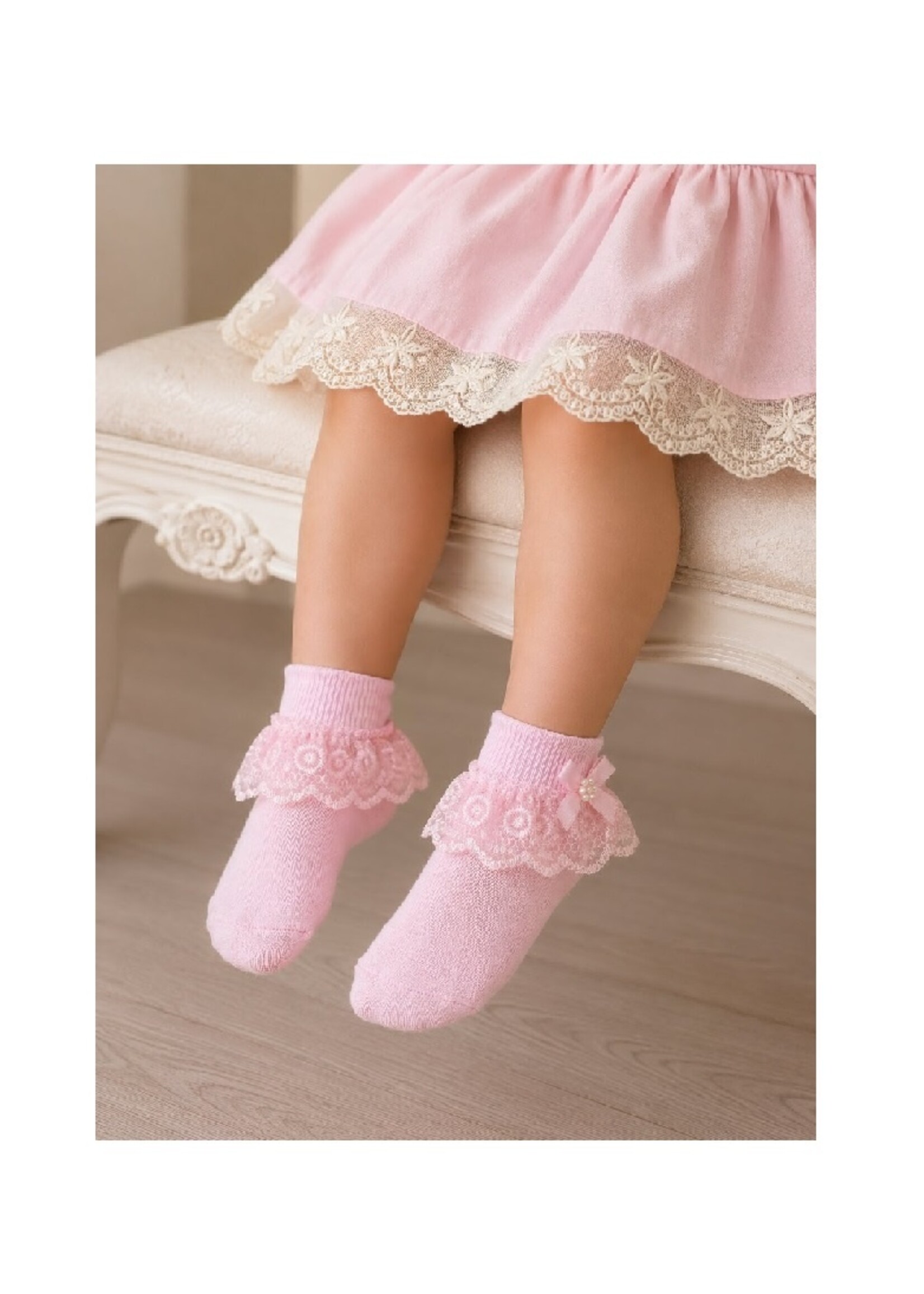 Jester Luxe Roze Kant Sokjes