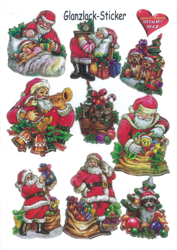 Ideen mit Herz Weihnachtsglatter Aufkleber Ideen mit Herz Weihnachtsglatter Aufkleber