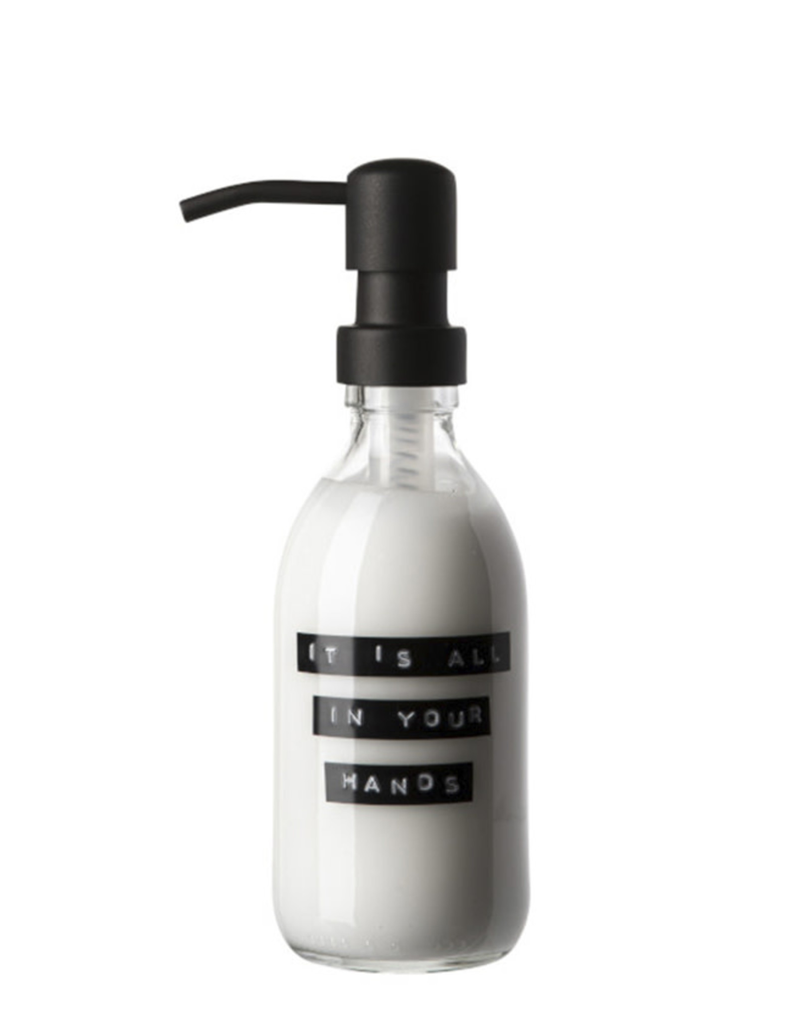 Wellmark Handlotion helder glas/zwarte pomp 250ml-it's all in your hands