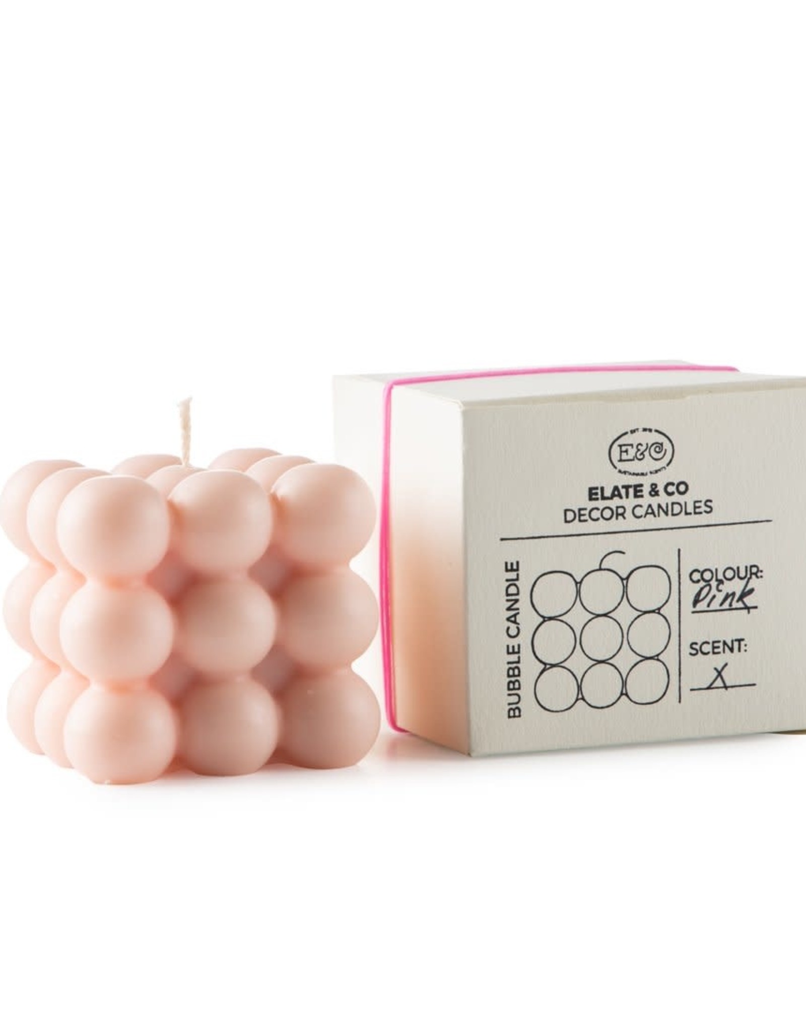 Elate & Co BUBBLE Candle-pink