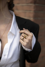 Ellen Beekmans Ring Gemstone Facet-gold/black