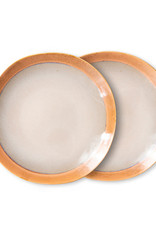 HK Living 70s ceramics: Side Plates (set of 2)-earth