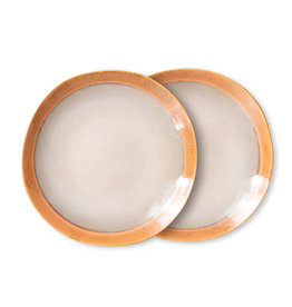 HK Living 70s ceramics: Side Plates (set of 2)-earth