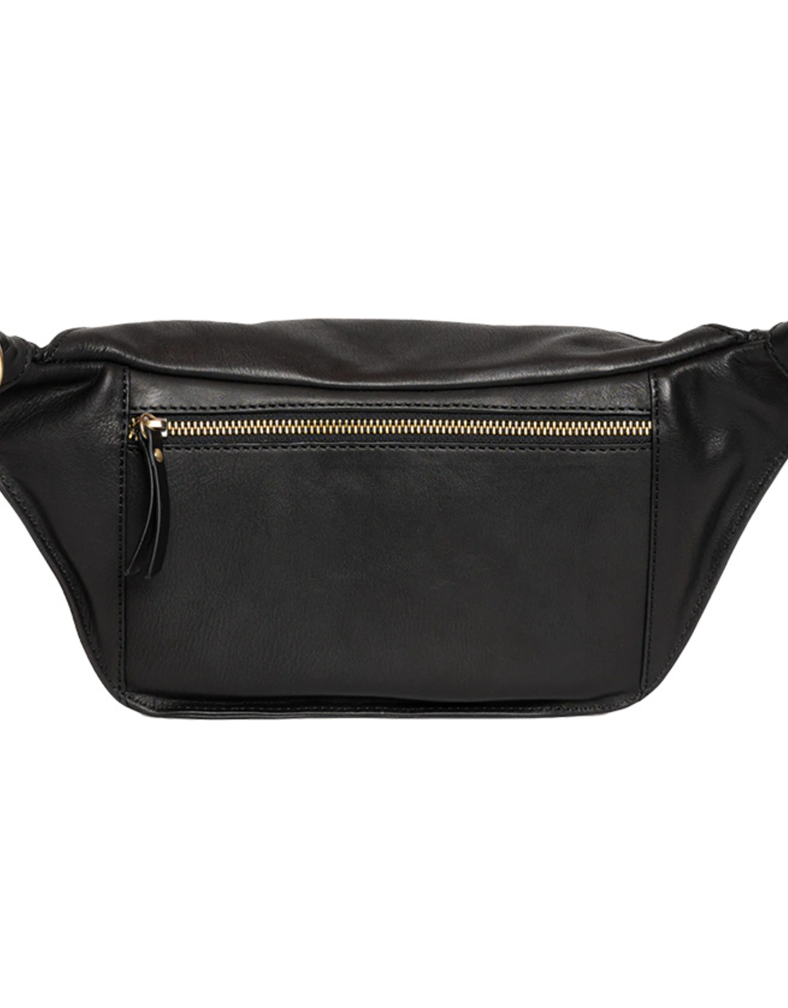 O My Bag Drew Bum Bag / Checkered Strap-black (Soft Grain leather)