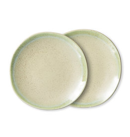 HK Living 70s ceramics: Side Plates (set of 2)-pistachio