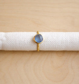 Katwalk Silver Ring Gemstone Facet-gold/blue