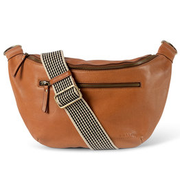 O My Bag Drew Maxi Bum Bag / Checkered Strap-wild oak (Soft Grain leather)