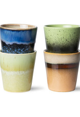 HK Living 70s ceramics: Ristretto Mugs (set of 4) Calipso-mixed