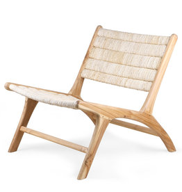 HK Living Lounge Chair-abaca/teak