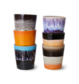 HK Living 70s ceramics: Coffee Mugs (set of 6) Rock with you-mix