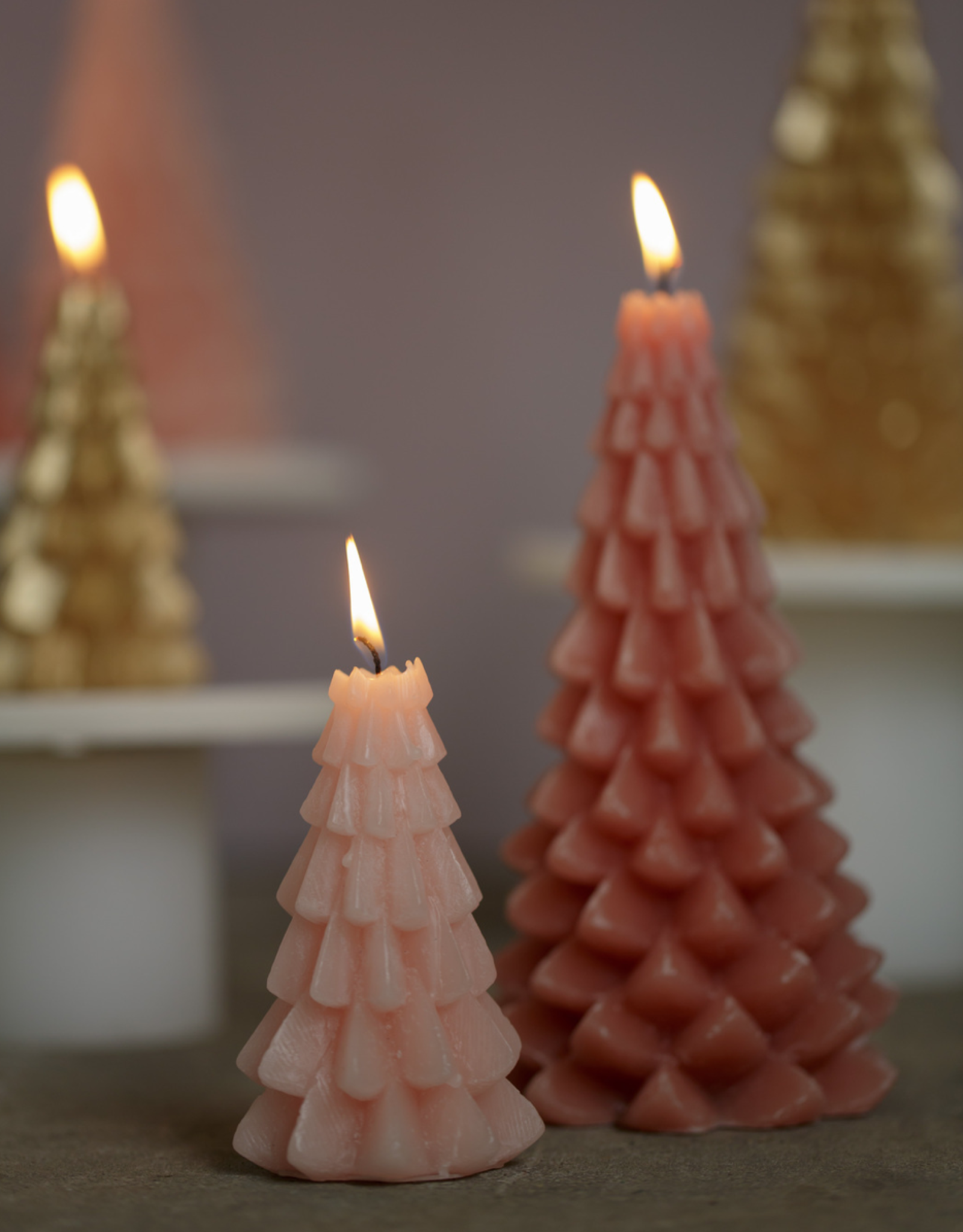 Rustik Lys Xmas Tree Candle 6x12cm-forest