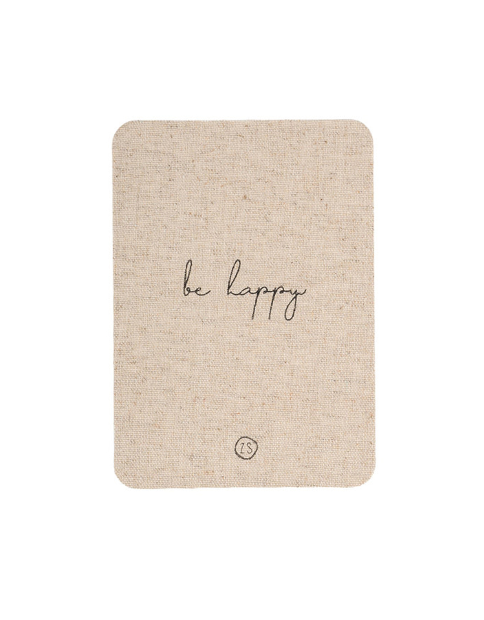 Zusss Wenskaart Linnen 'Be Happy' met envelop-naturel