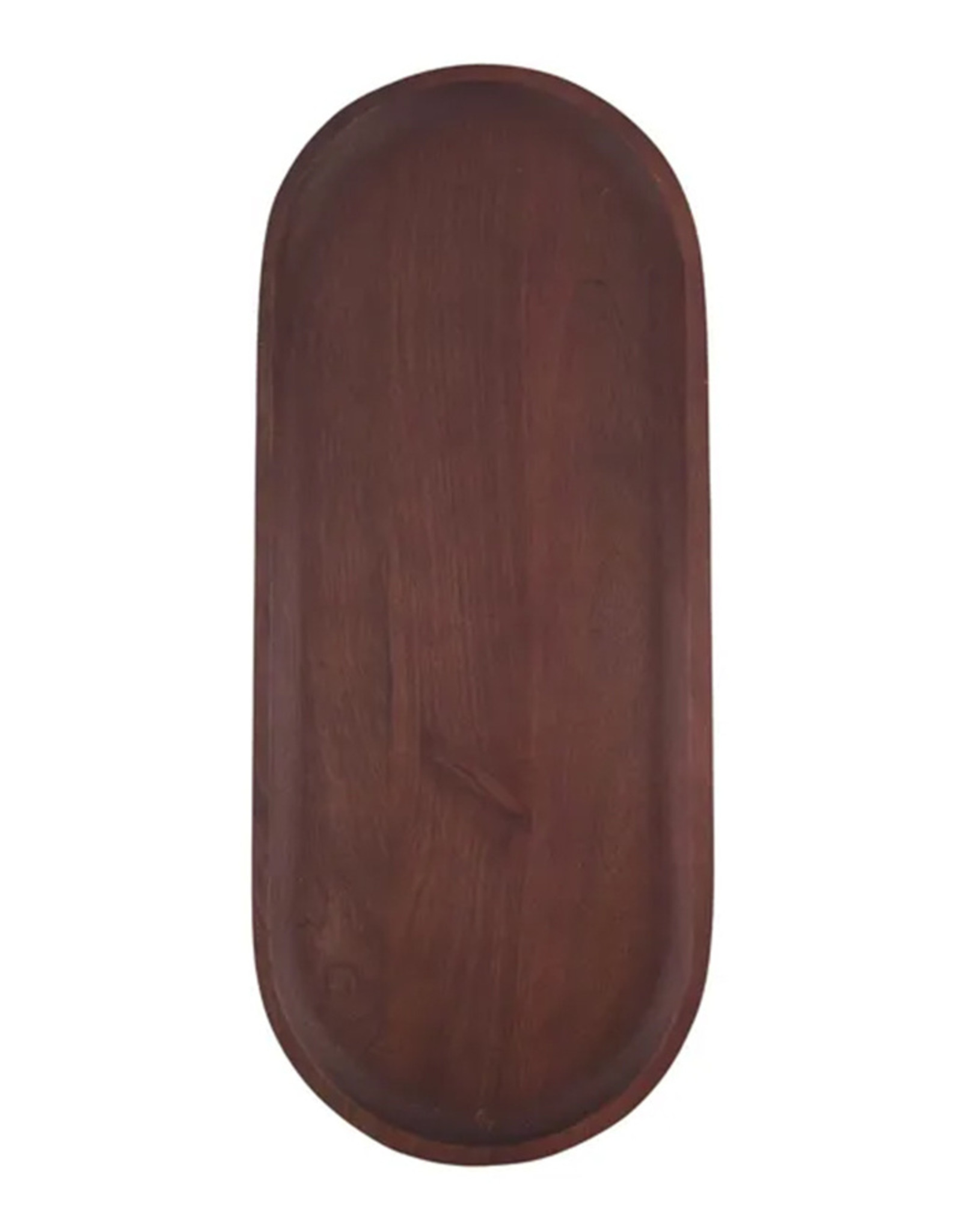 Zusss Stylingbord Ovaal Hout 55x23x4cm-walnootbruin