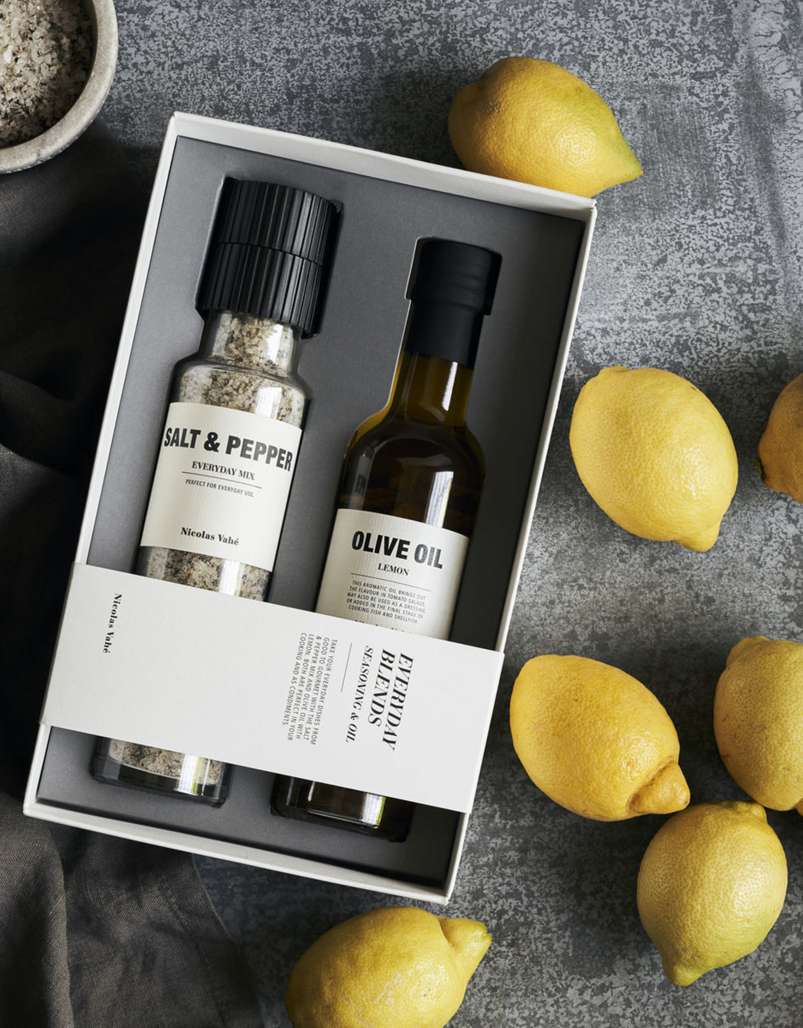 Nicolas Vahé Giftbox Everyday Blends-salt, pepper & olive oil