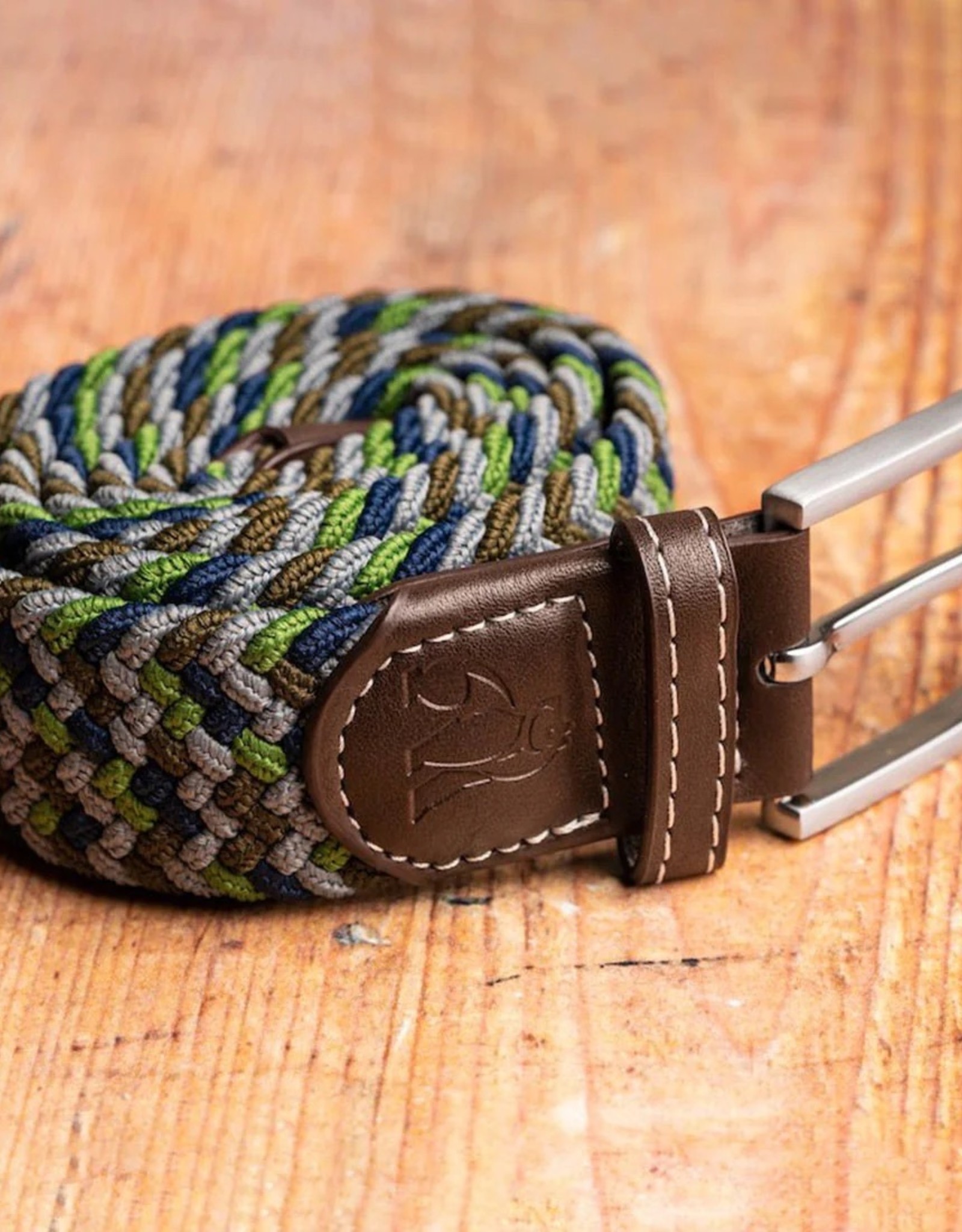 Swole Panda Woven Belt Recycled-green/blue zigzag