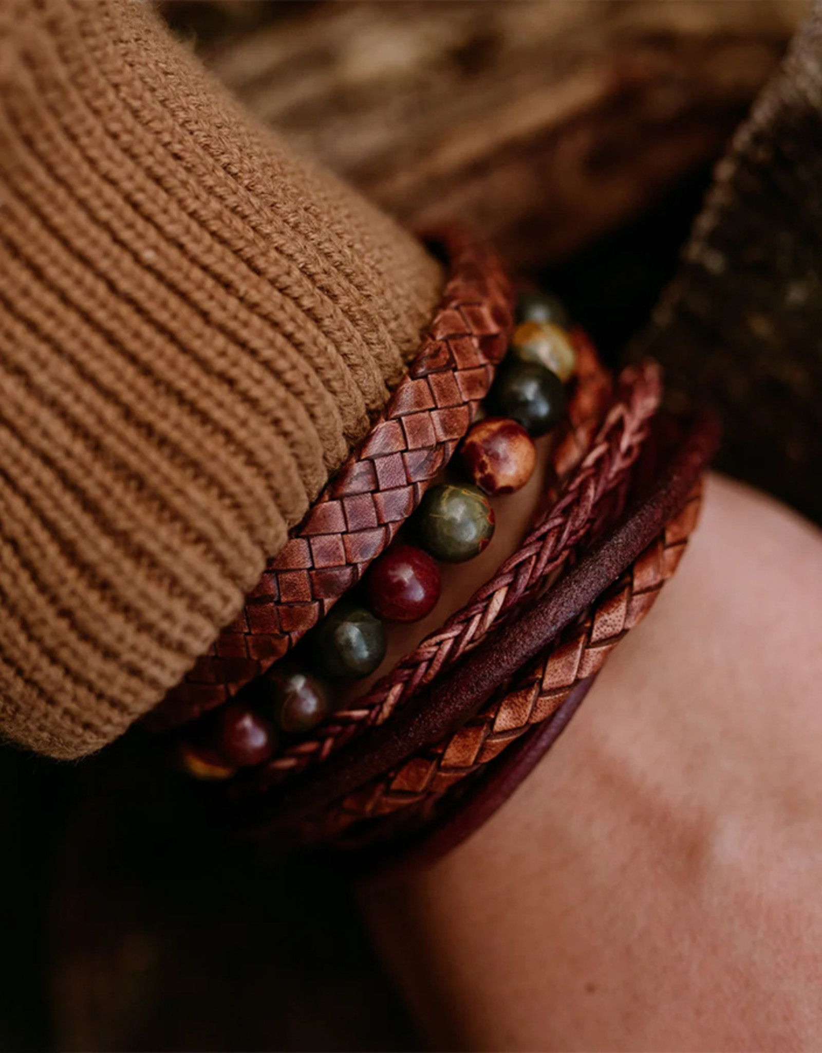 Steel & Barnett Men Bracelet Riley Leather-caramel