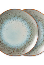 HK Living 70s ceramics: Dinner Plates (set of 2)-mineral