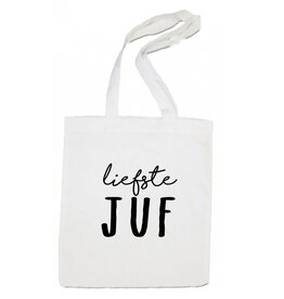 Tote Bag Liefste Juf-wit