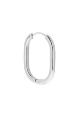 Label Kiki Oorbel Single Hoop Small Oval-silver