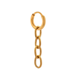 Label Kiki Oorbel Single Hoop Twisted Chain-gold