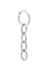 Label Kiki Oorbel Single Hoop Twisted Chain-silver