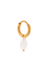 Label Kiki Oorbel Single Hoop Oval White-gold