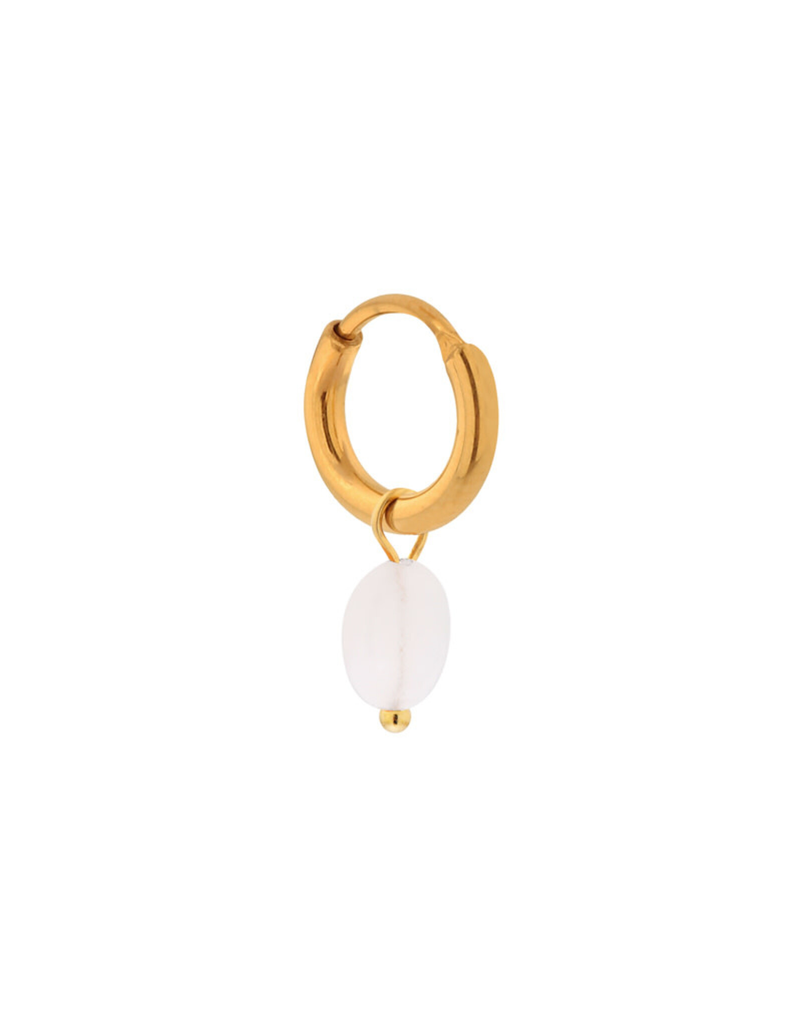 Label Kiki Oorbel Single Hoop Oval White-gold