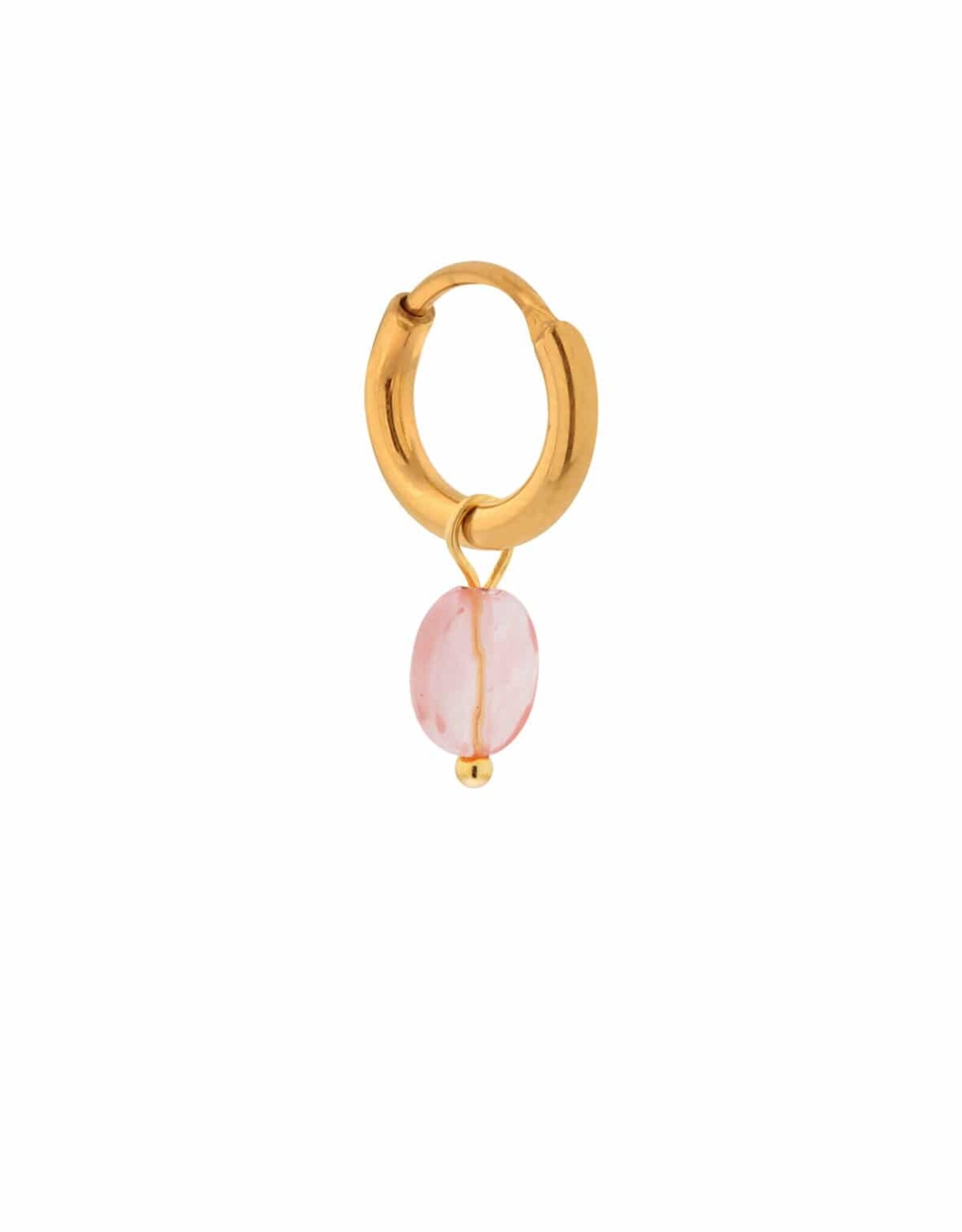 Label Kiki Oorbel Single Hoop Oval Pink-gold
